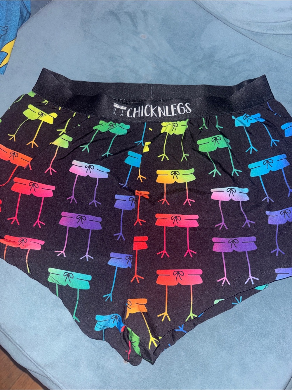 ChicknLegs Men’s Black Rainbow Athletic Shorts
